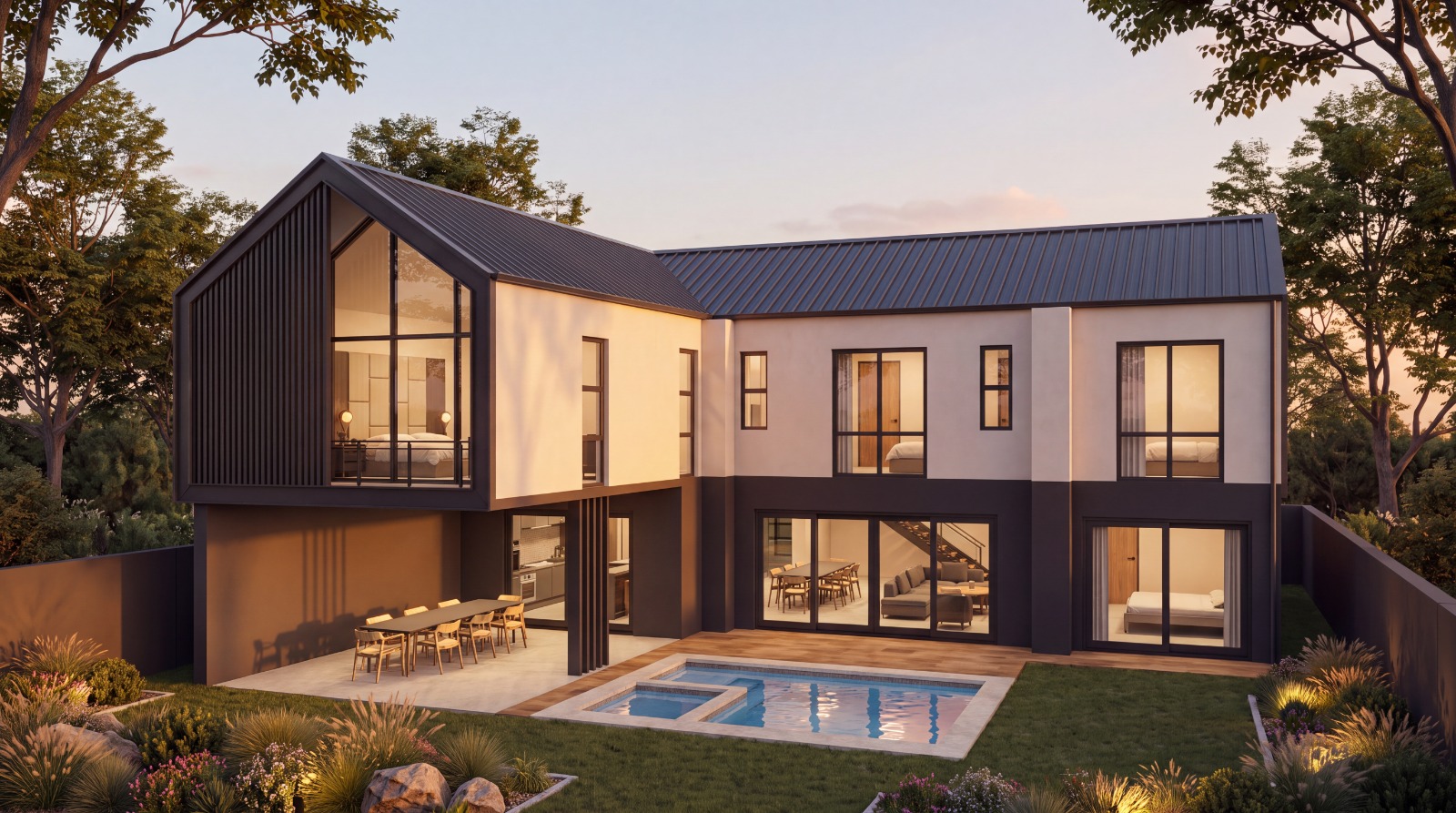 Exterior architectural perspective of a residence at 18 on Arlington